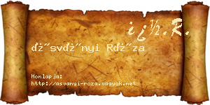 Ásványi Róza névjegykártya