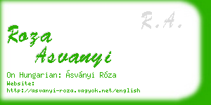roza asvanyi business card