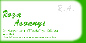 roza asvanyi business card